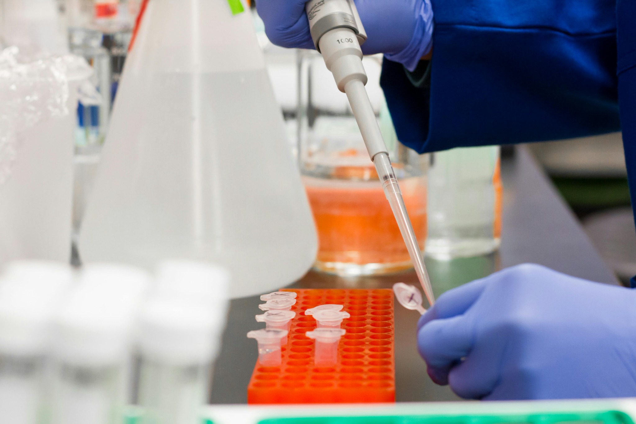 Pipette sur paillasse de laboratoire